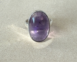 Silver Ring Amethyst Andros XL