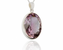 Amethyst Silver Pendant Brazil 16 x 22 mm