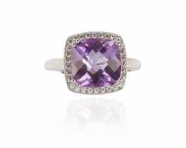 Silver Ring Amethyst Love Beam Metropolis