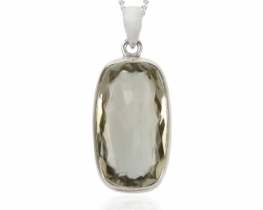 Green Amethyst Pendant 16 x 28 mm