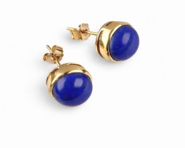Zlati uhani lapis lazuli 12 mm
