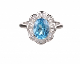 Ring LB Blue topaz Baguette