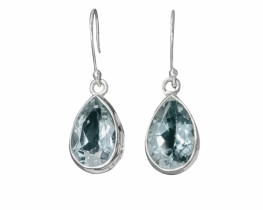 Silver Earrings Sky Blue Topaz