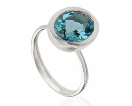 Blue Topaz Silver Ring