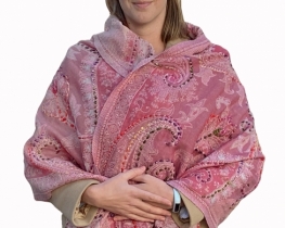 Cashmere Scarf JAMAWAR - Pink Red