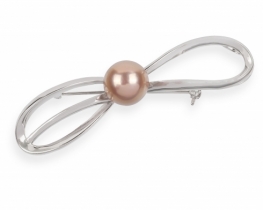 Silver Pearl Brooch & Pendant Bow