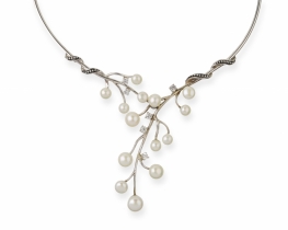 Srebrna ogrlica z biseri Afrodita