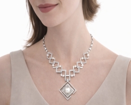 Srebrna ogrlica Serpenti z biseri