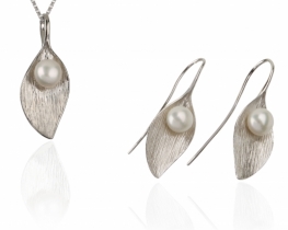 Silver Jewelry set with Pearl LILY
