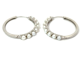 Biserni uhani srebrna rinka AURELIA Hoop