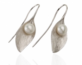 Silver Earrings with Pearl LILY