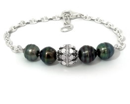 Srebrna zapestnica Tahiti Noir Galaxy