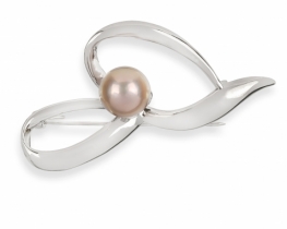 Silver Pearl Brooch & Pendant Bow