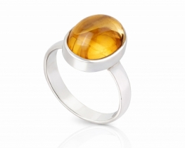 Citrine Helios Silver Ring