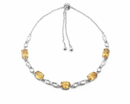 Silver bracelet LOVE SMILE Promenade - citrine