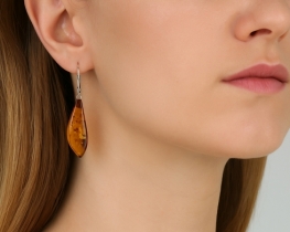 Amber Silver Earrings DELIA