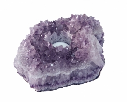 Amethyst Candle holder - natural crystals