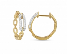 Zlati uhani z diamanti Allegro Hoop
