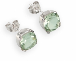 White Gold Earrings CANDY Green Amethyst