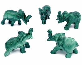 Malachite Elephants figurines 52 x 38 mm