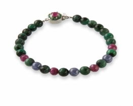 Emerald Bracelet with Rubies & Blue Sapphires 