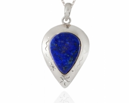 Silver Pendant Lapis Etno