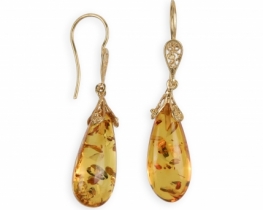 Srebrni uhani jantar ELVIRA