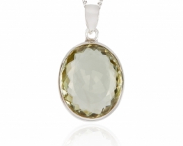 Green Amethyst Pendant 20 x 24 mm