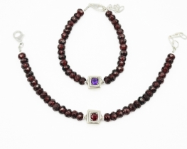 Garnet and Amethyst Bracelet