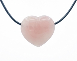 Pendant LOVE Heart Jade & Rose Quartz