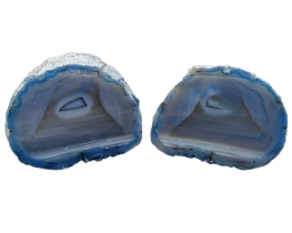 Blue Agate Geodes - Pairs