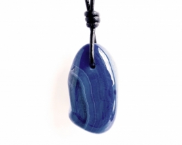 Blue Agate Pendant 25 x 40 mm