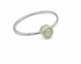 Silver ring NEO - Blue Topaz, Opal & Tourmaline