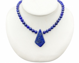 Necklace Lapis AA 6 mm with Pendant