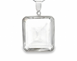 Crystal Quarz Silver Pendant 32 x 36 mm