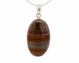 Silver Pendant Tiger eye & Hematite