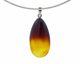 Silver Amber Pendant CHERRY GOLD