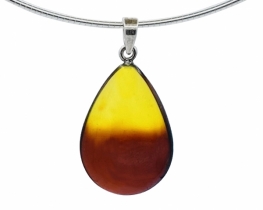 Silver Amber Pendant CHERRY GOLD