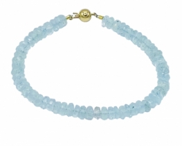 Aquamarine Bracelet 6 mm - Gold