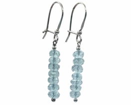 Silver Earrings Aquamarine 5 mm