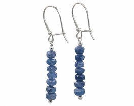 Silver & Gold Tanzanite Earrings 5 mm