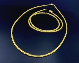 Ogrlica in zapestnica rumeni safir 3,5 mm