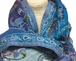 Wool scarf JAMAWAR Turquoise - violete