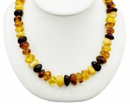 Amber Necklace Balteta - Multicolor & Cognac Amber