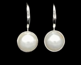 Pearl Earrings - Mabe Pearl 12.8 mm