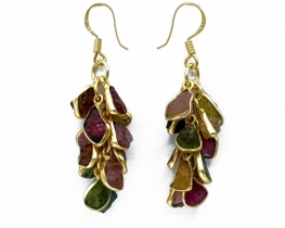 Silver Multi-Color Tourmaline Earrings