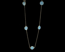 Necklace Blue Chalcedony Tears