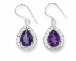 Srebrni uhani KATRIN - peridot, granat, iolit, ametist, oniks