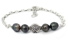 Srebrna zapestnica Tahiti Marina Star