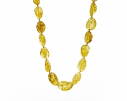 Golden Baltic Amber Necklace 15 x 20 mm